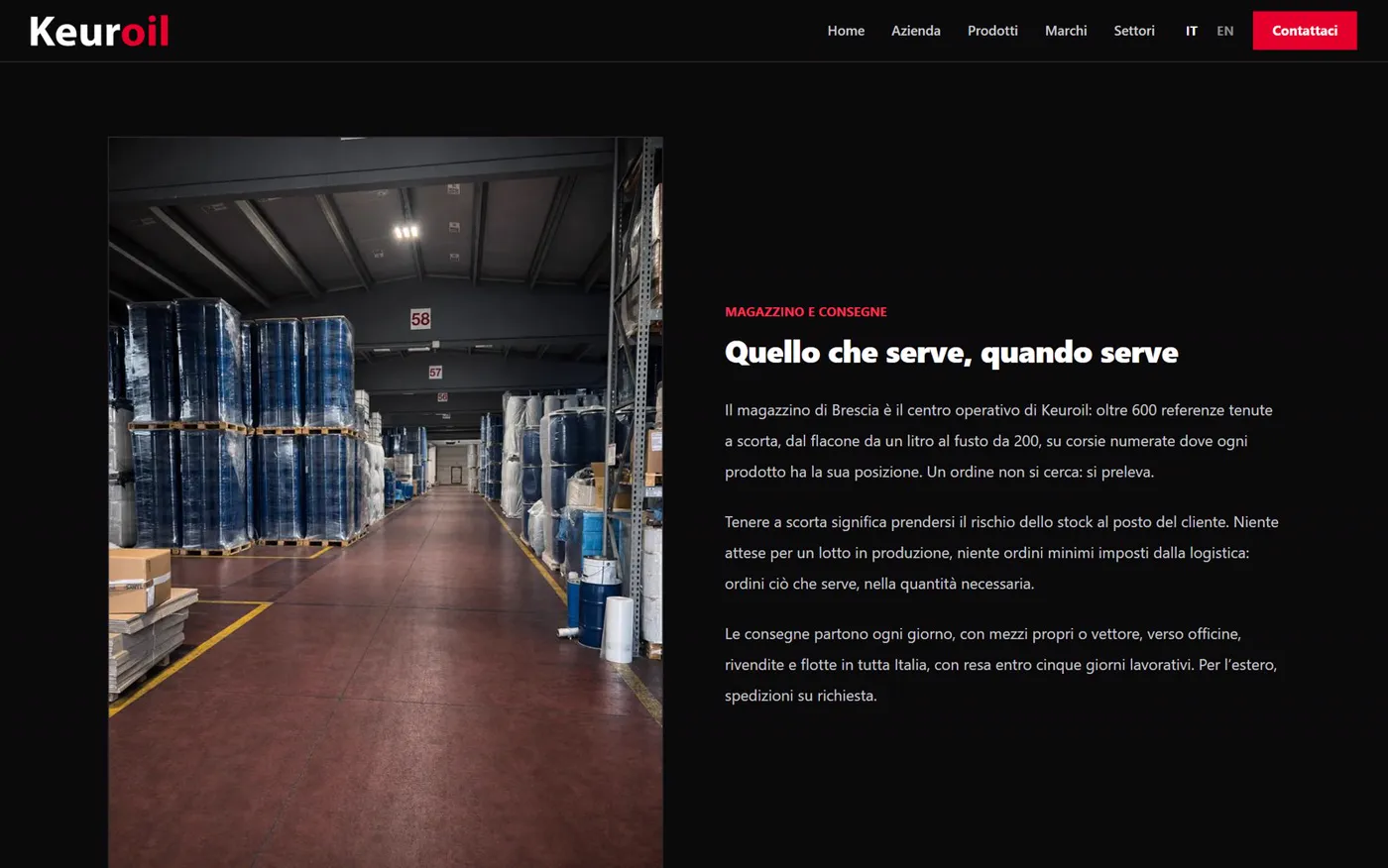 Magazzino e consegne